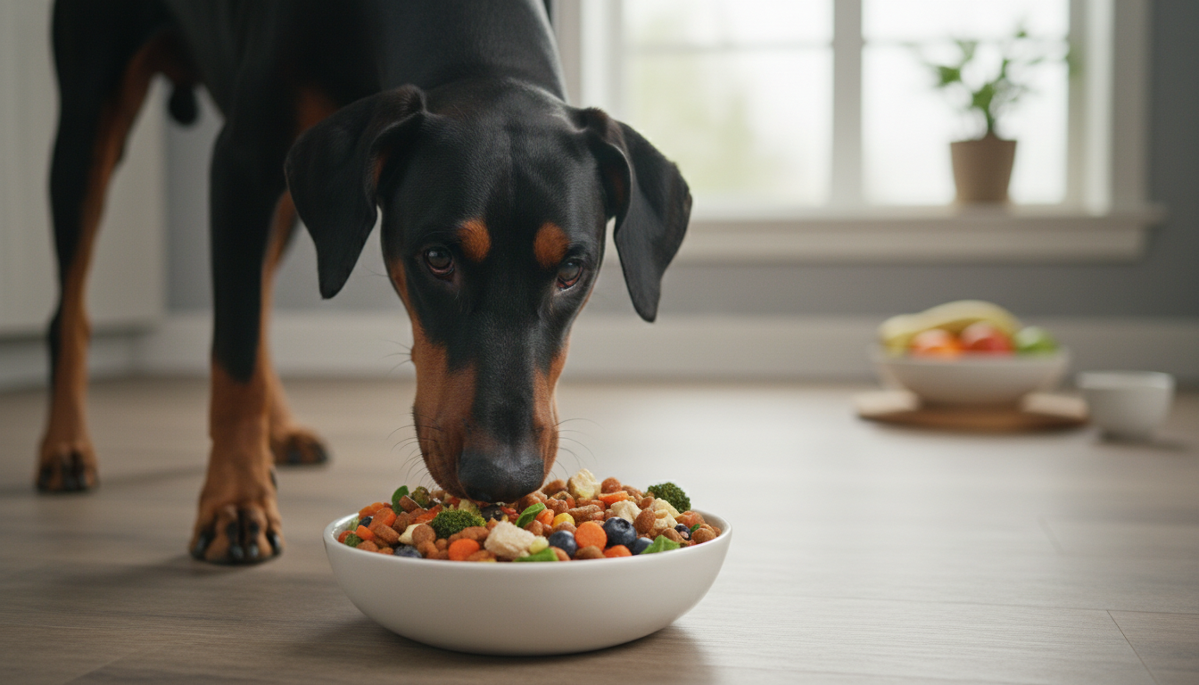 都柏文犬享用營養均衡的狗糧
