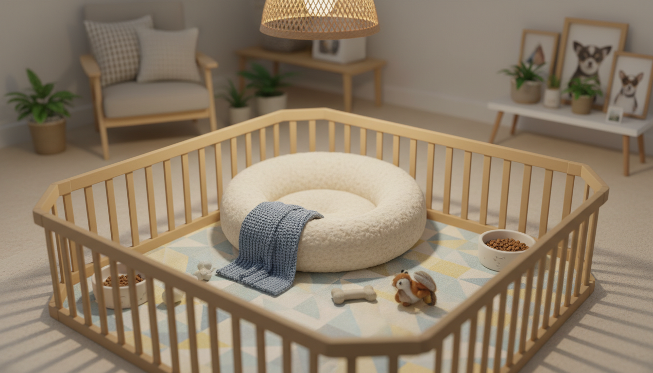 適合芝娃娃的理想家居環境設置，包括溫暖的狗床和安全的活動區域