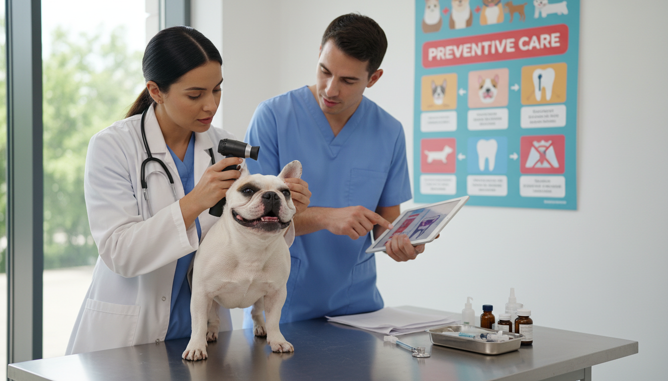 獸醫為法國老虎進行健康檢查，展示預防性護理的重要性