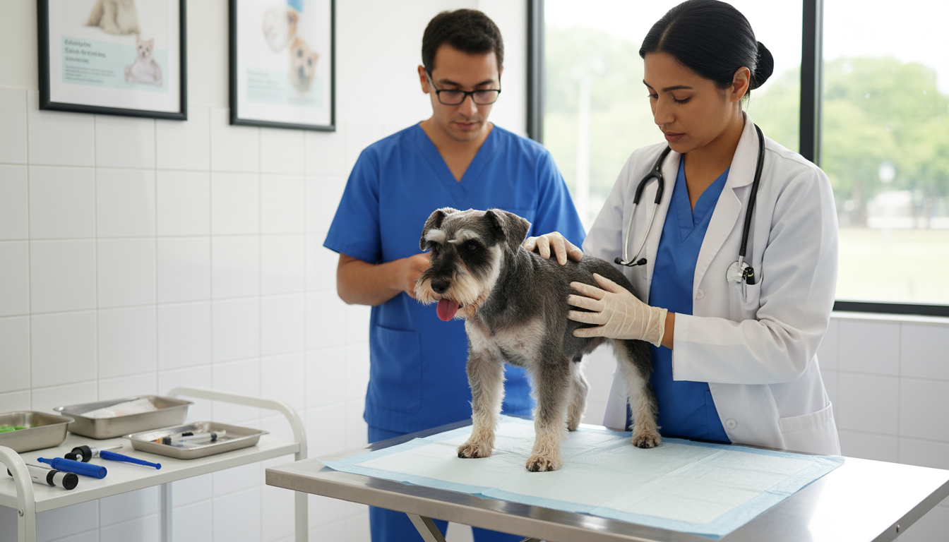 獸醫為史納沙進行健康檢查