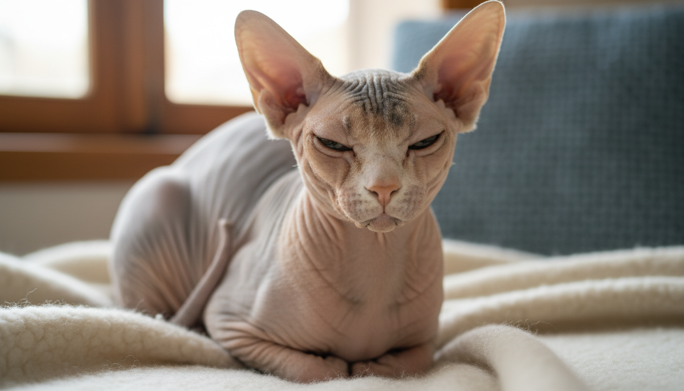 加拿大無毛貓的典型外觀特徵展示