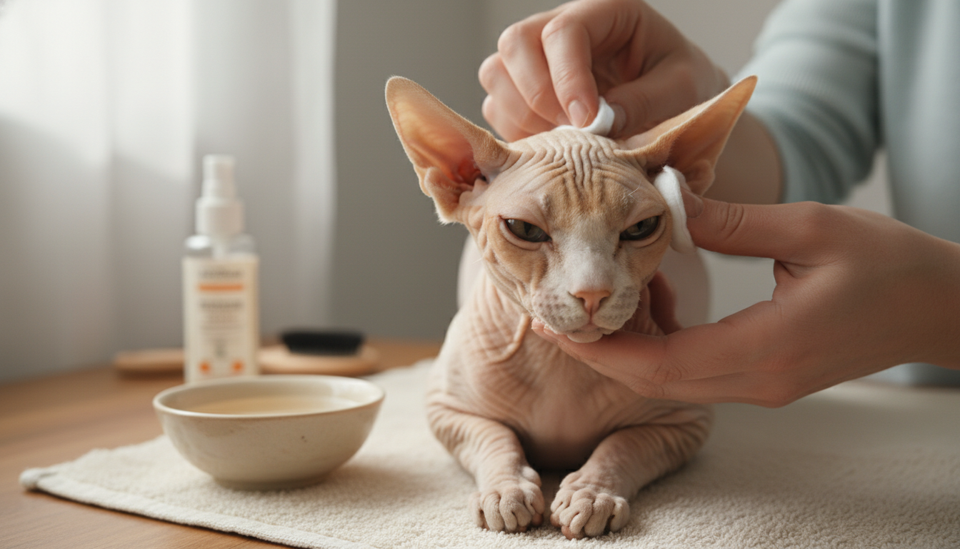 為加拿大無毛貓進行日常護理的正確方法