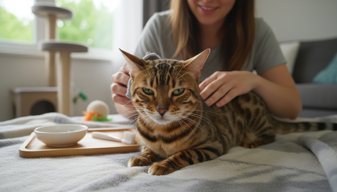 為孟加拉豹貓進行日常護理的正確方法