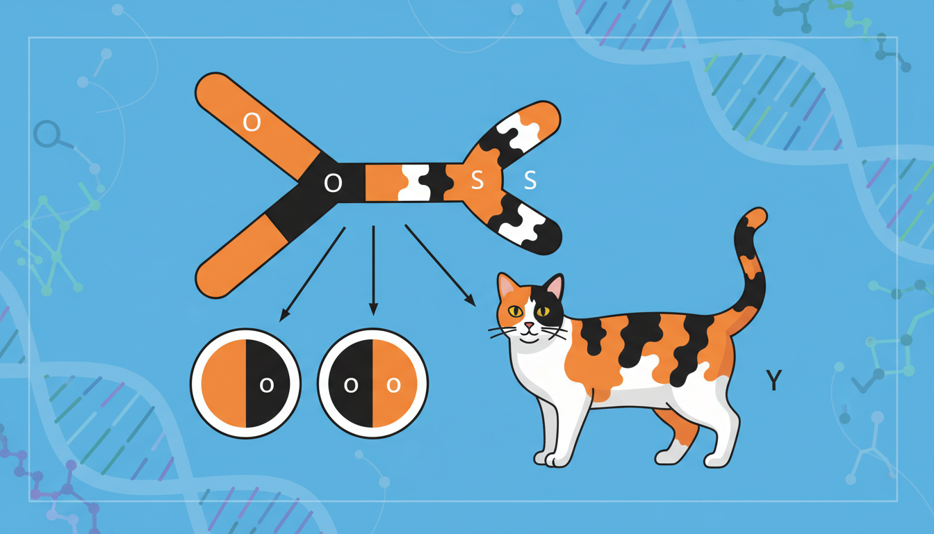 三色貓的基因圖譜解釋圖