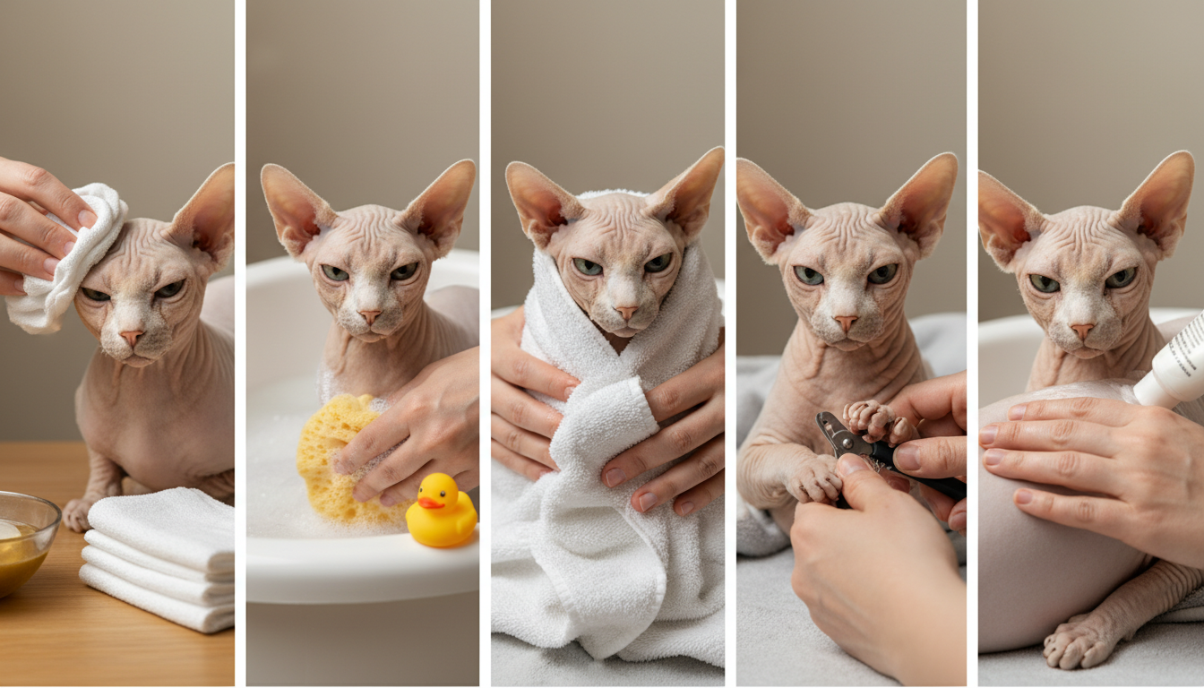 為無毛貓進行日常護理的正確方法