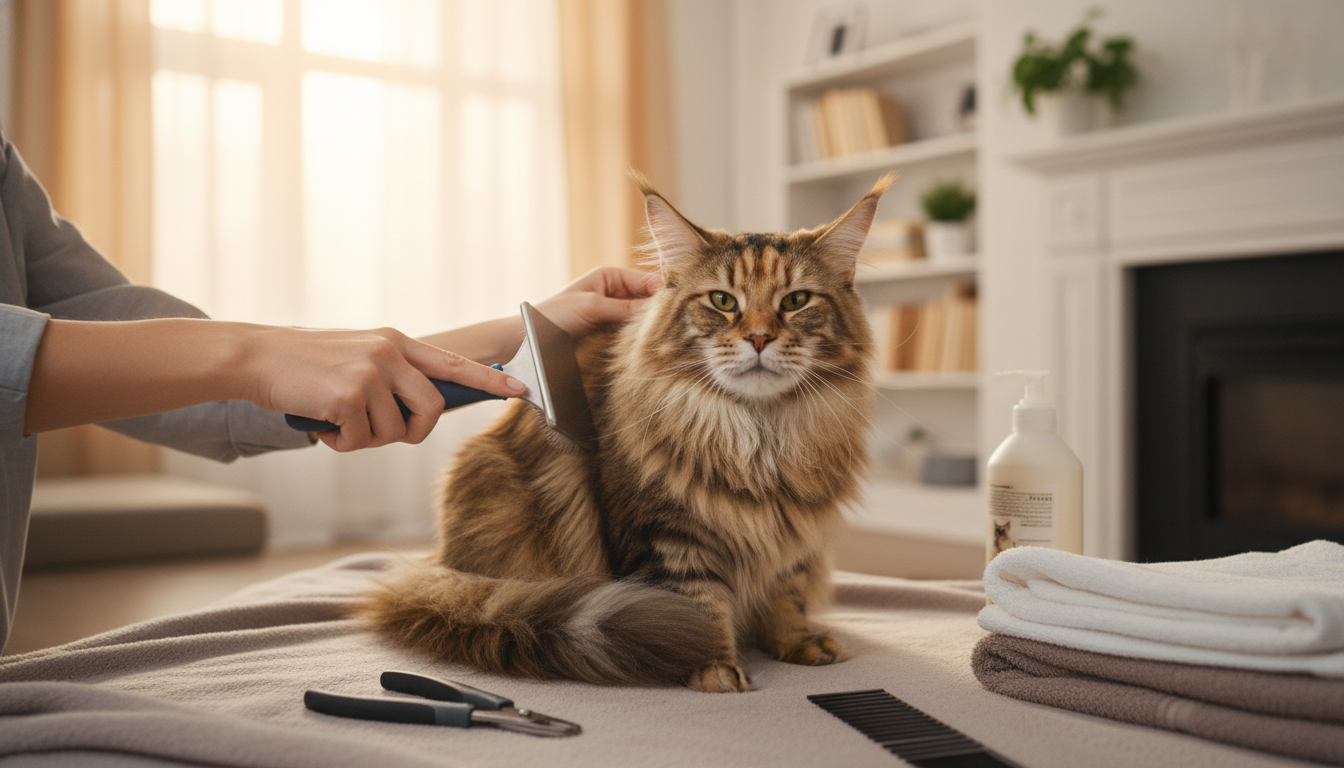 為緬因貓進行日常護理的正確方法