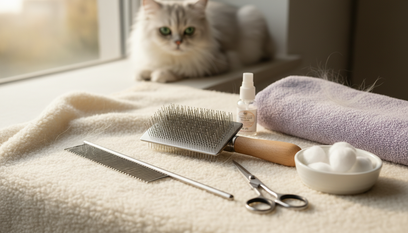 為金吉拉貓進行日常毛髮梳理的正確方法