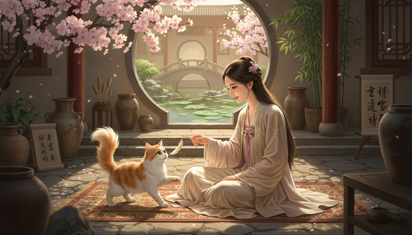 唐貓與主人互動的溫馨場景