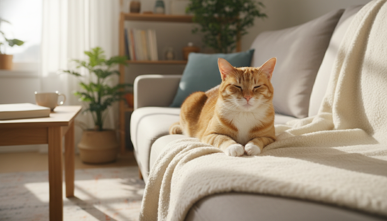 唐貓在舒適的家居環境中放鬆