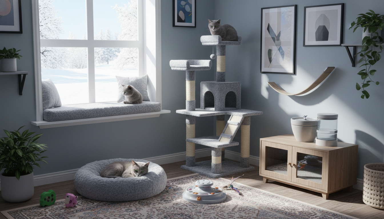 適合俄羅斯藍貓的理想家居環境設置