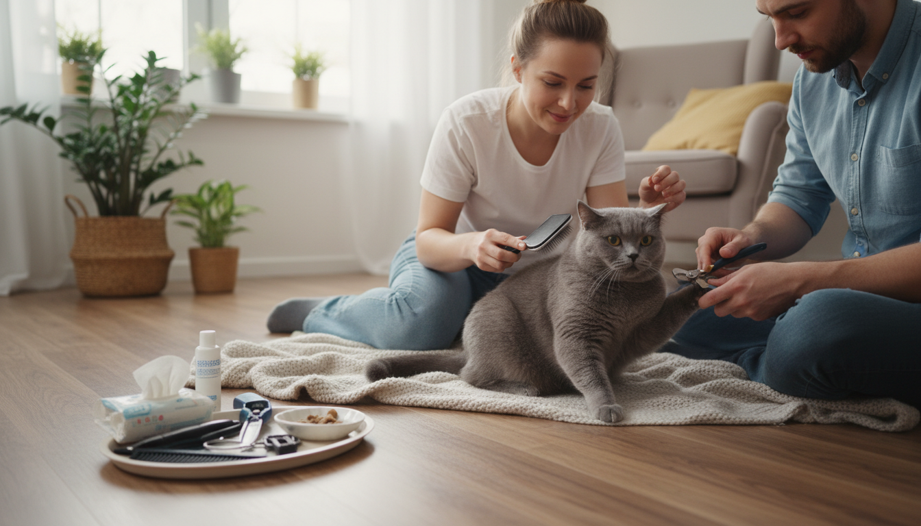 為英國短毛貓進行日常護理的正確方法