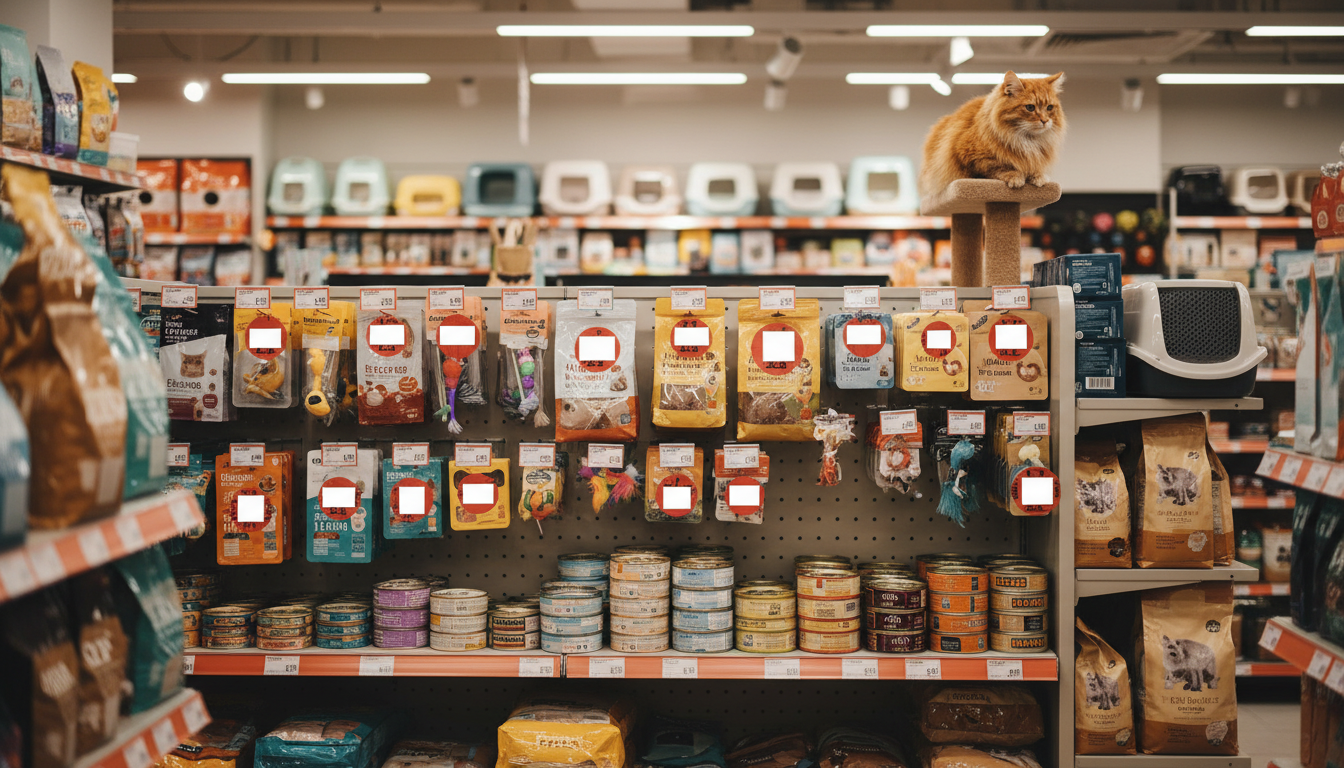 香港寵物用品店內貓咪用品的價格標示