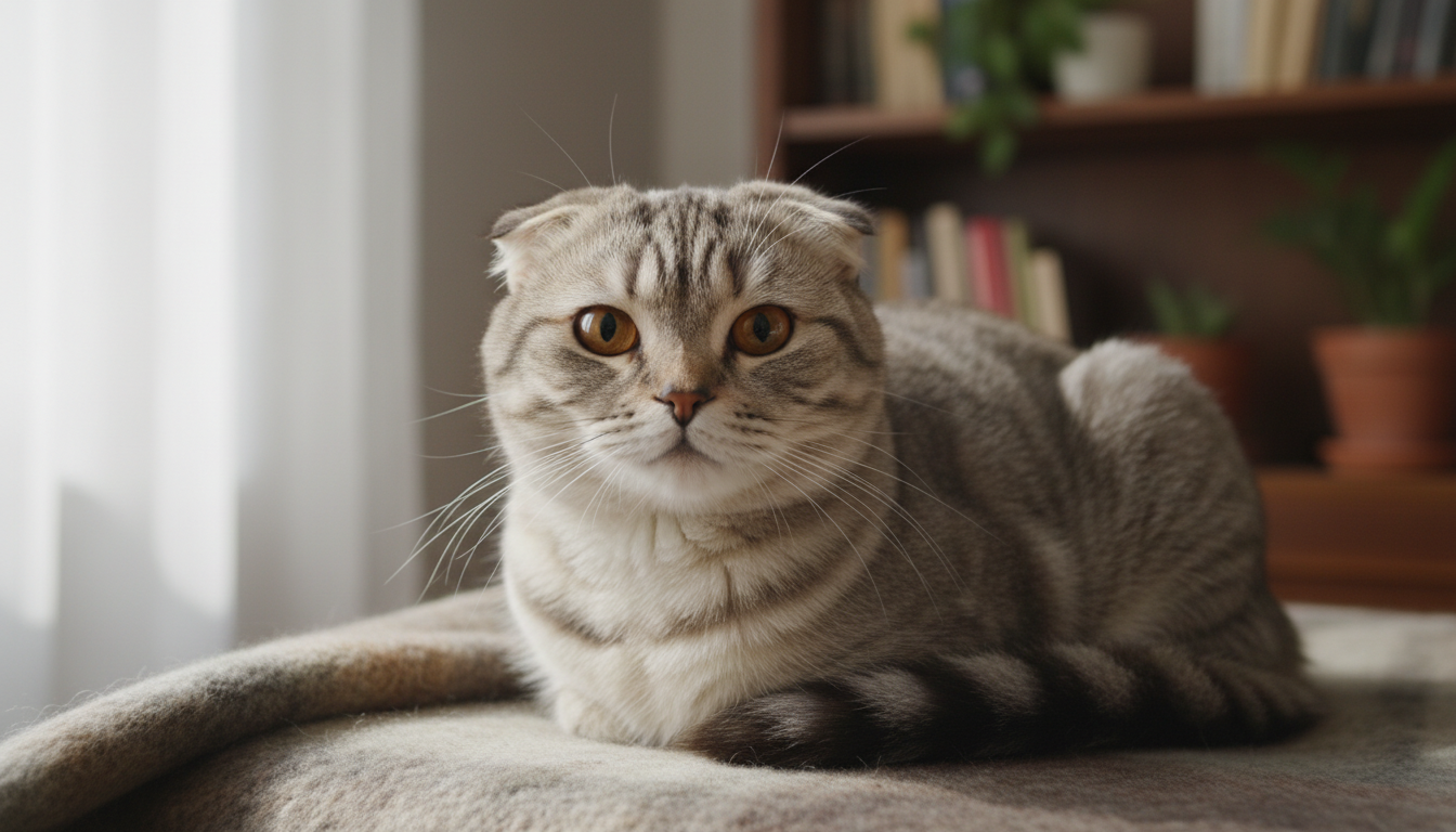 蘇格蘭折耳貓的典型外觀特徵展示