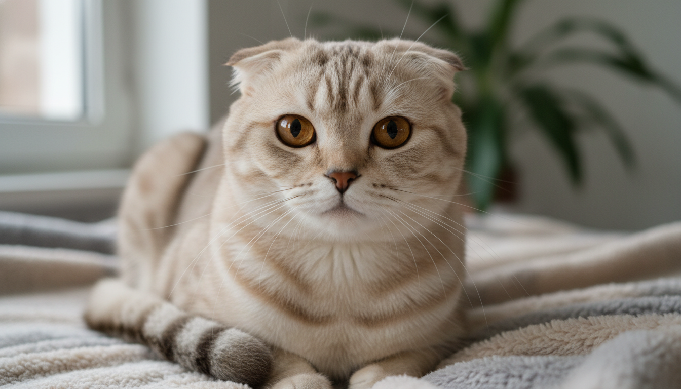 蘇格蘭摺耳貓的典型外觀特徵展示