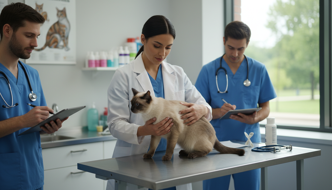 定期進行獸醫檢查以確保暹羅貓健康