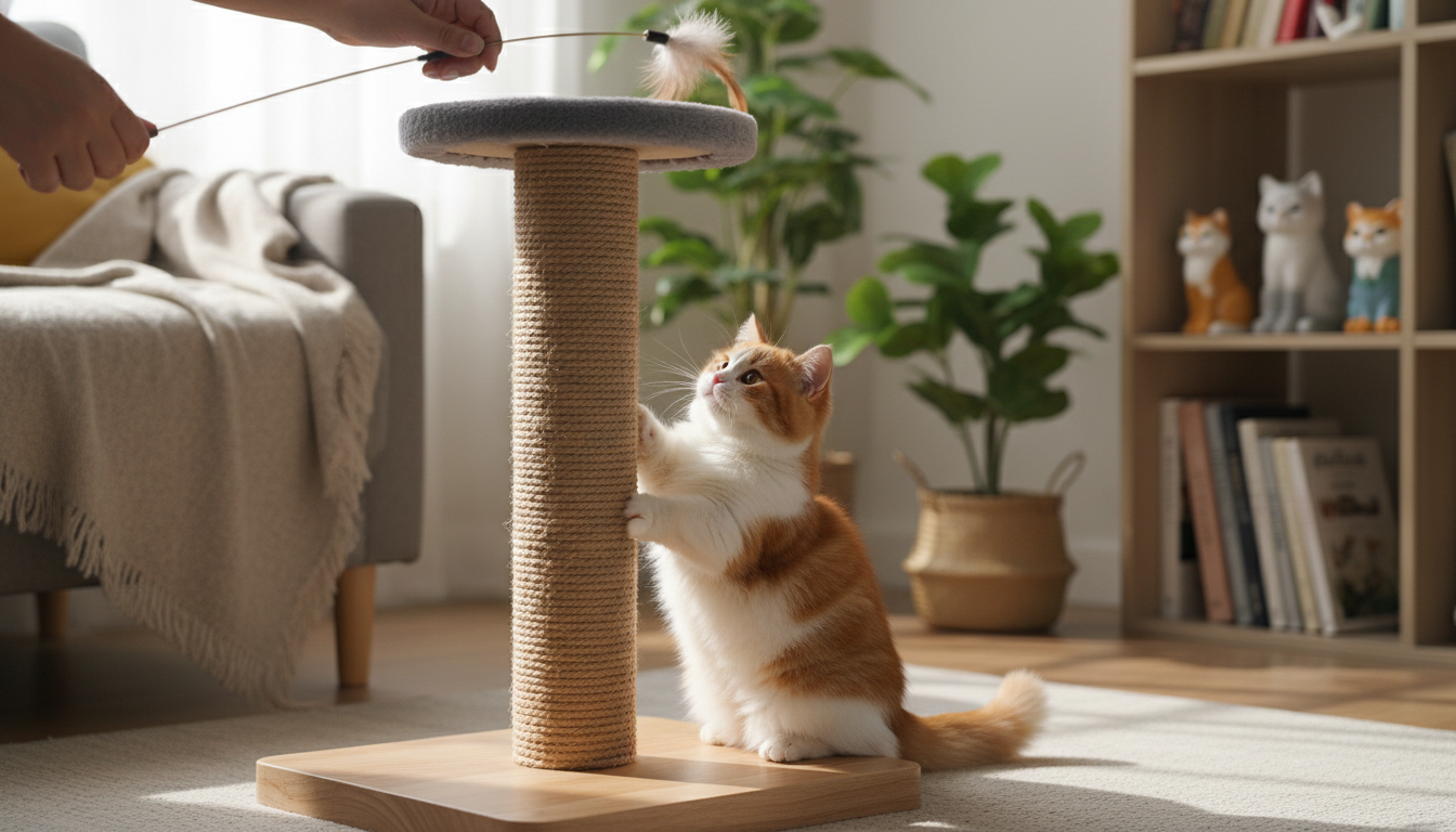 訓練曼基貓使用貓抓板