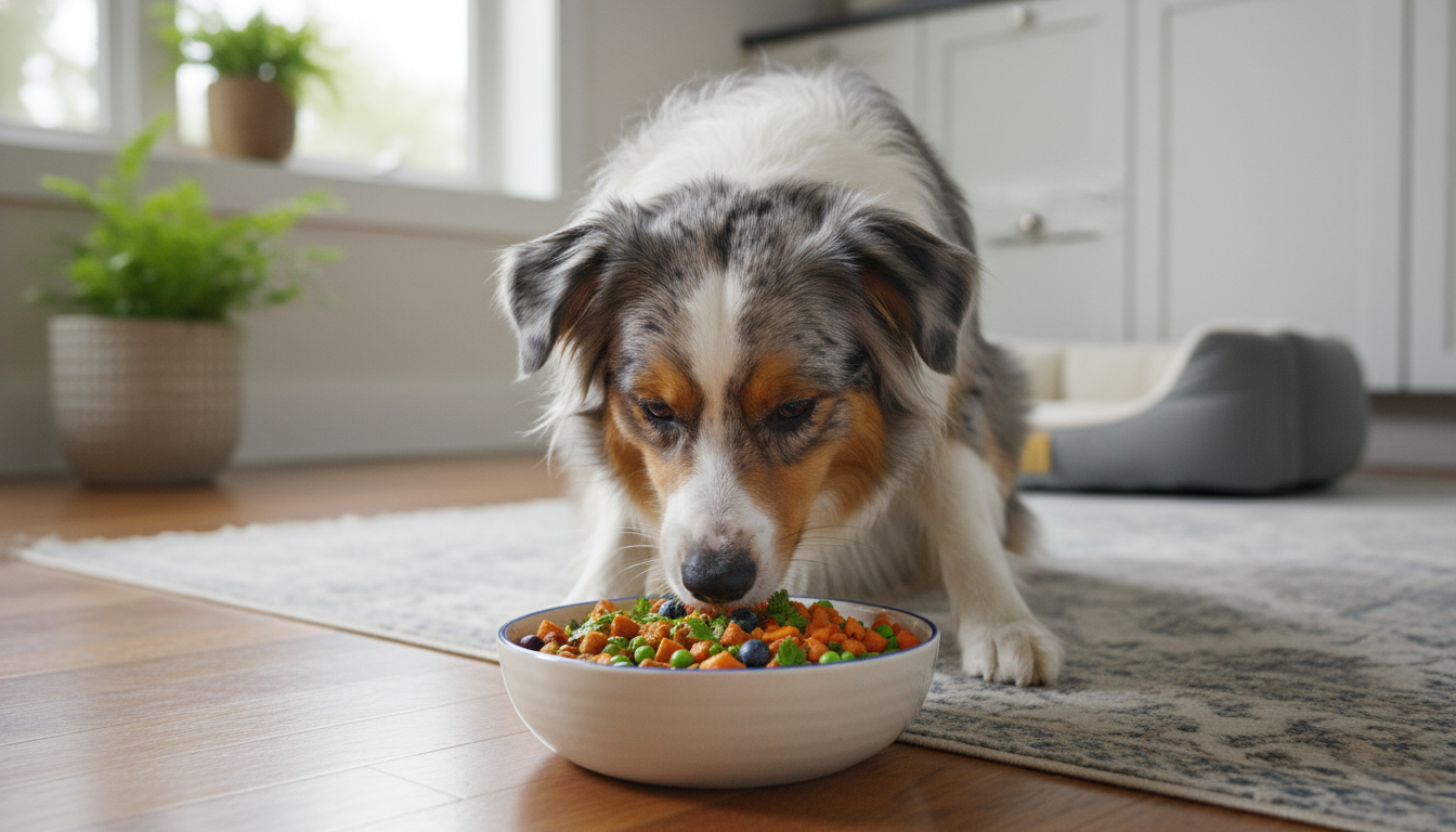澳洲牧羊犬享用健康均衡的狗糧