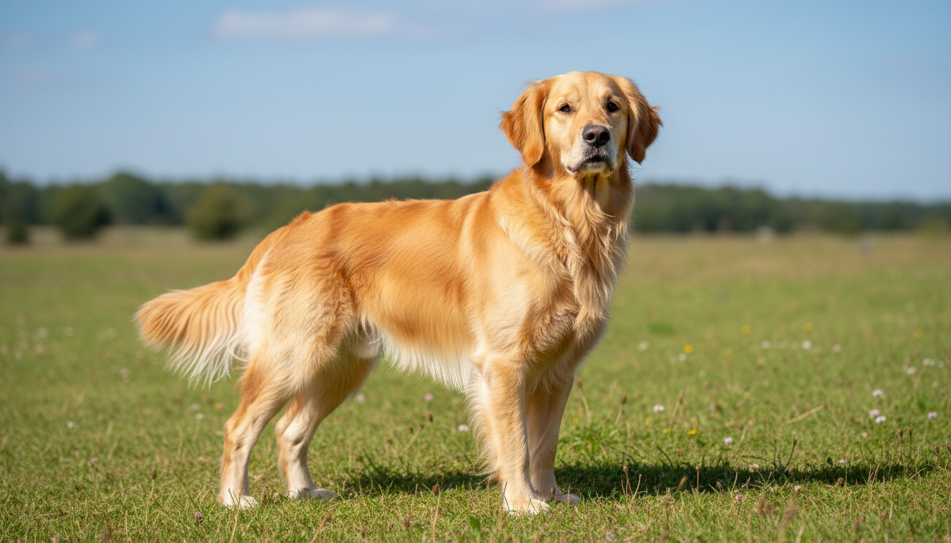 金毛尋回犬的典型外觀特徵展示