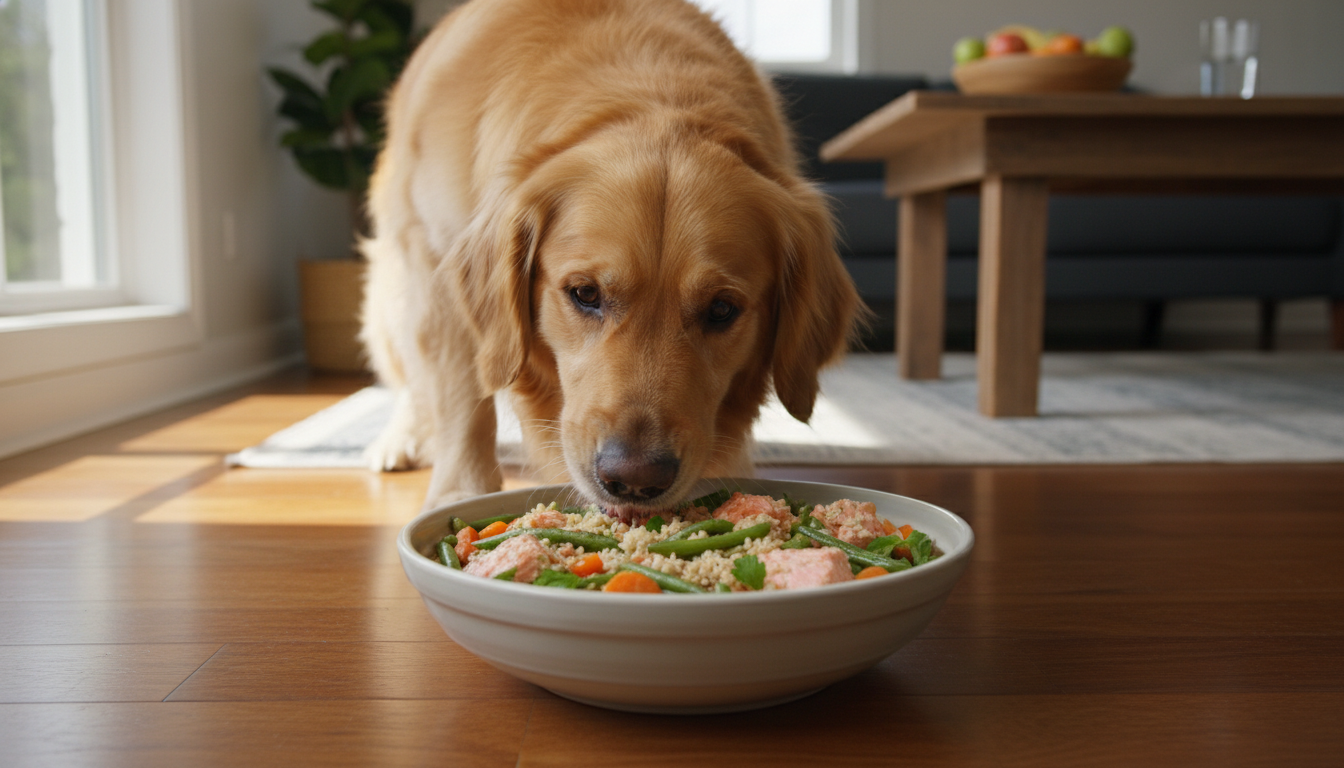 金毛尋回犬享用健康餐點