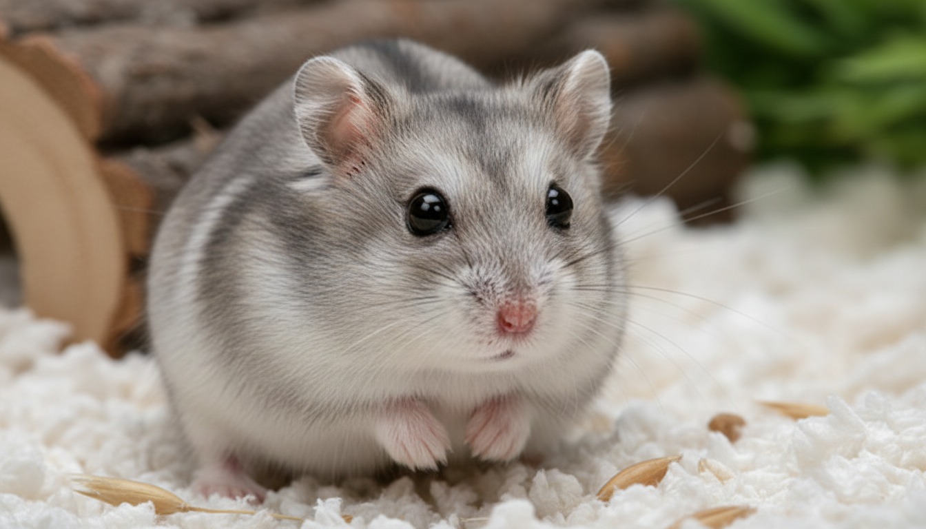 關東銀霜倉鼠的典型外觀特徵展示