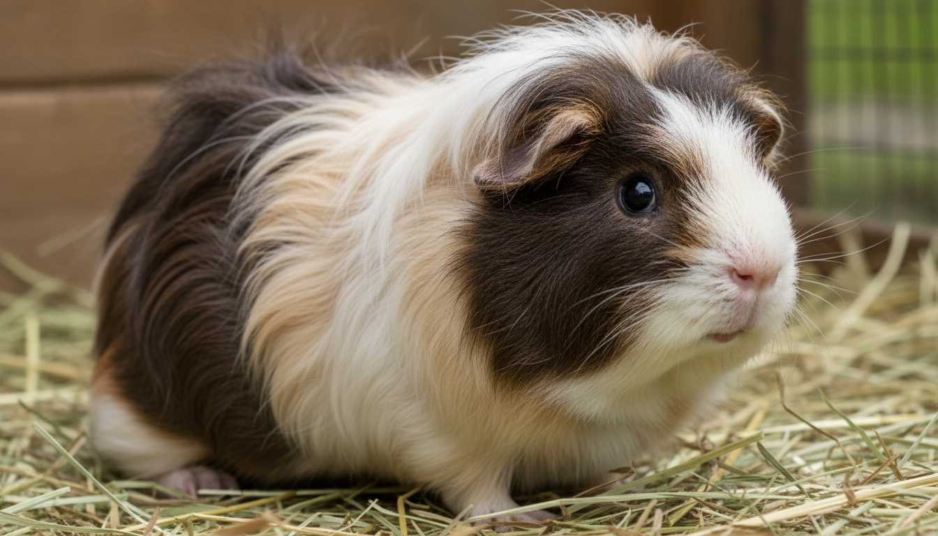 秘魯天竺鼠的典型外觀特徵展示