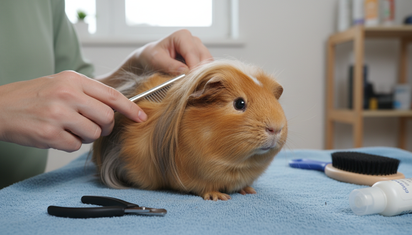 為秘魯天竺鼠進行日常護理的正確方法