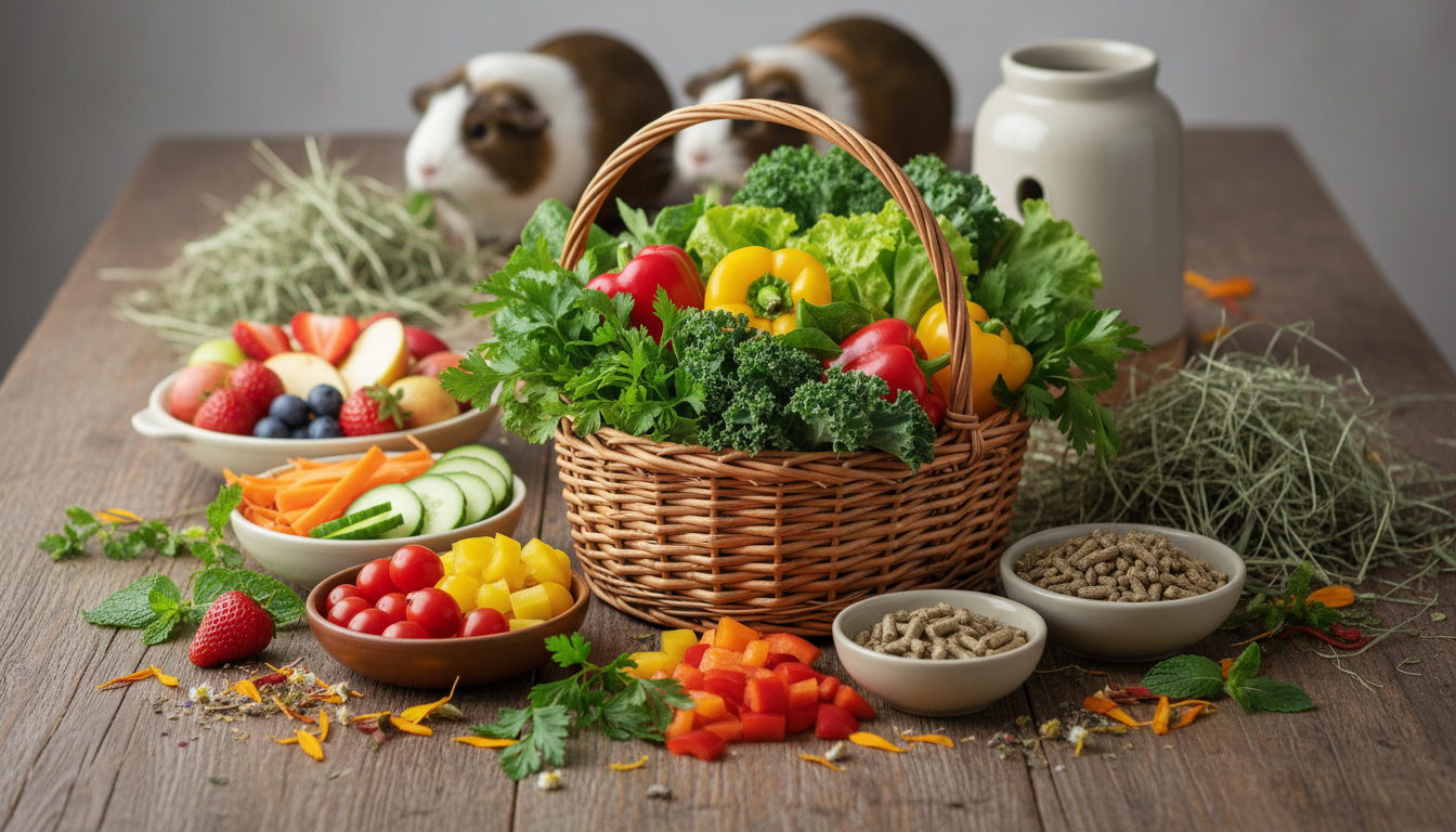 豐富多樣的秘魯天竺鼠健康飲食展示