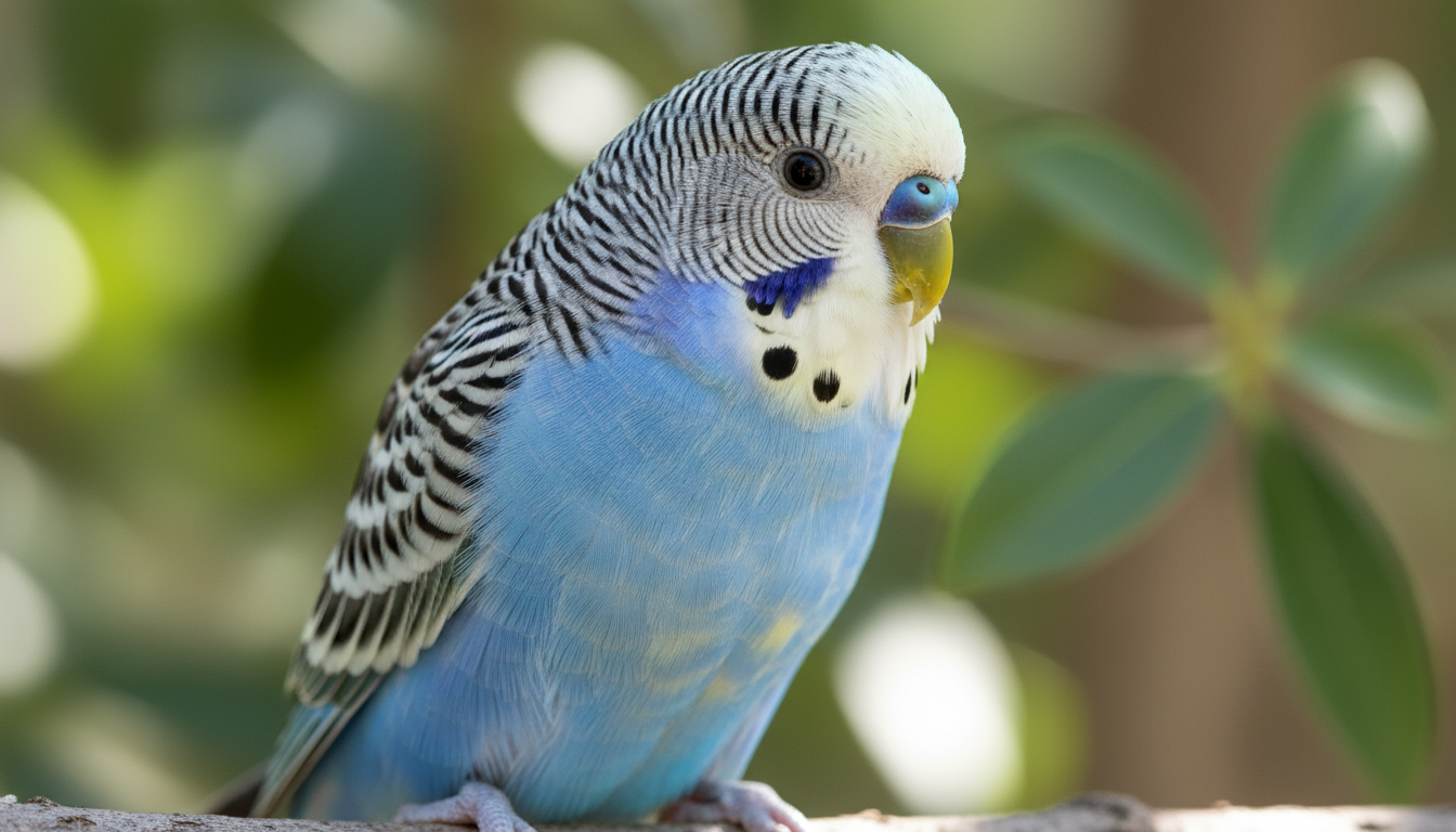 天空藍虎皮鸚鵡的典型外觀特徵展示
