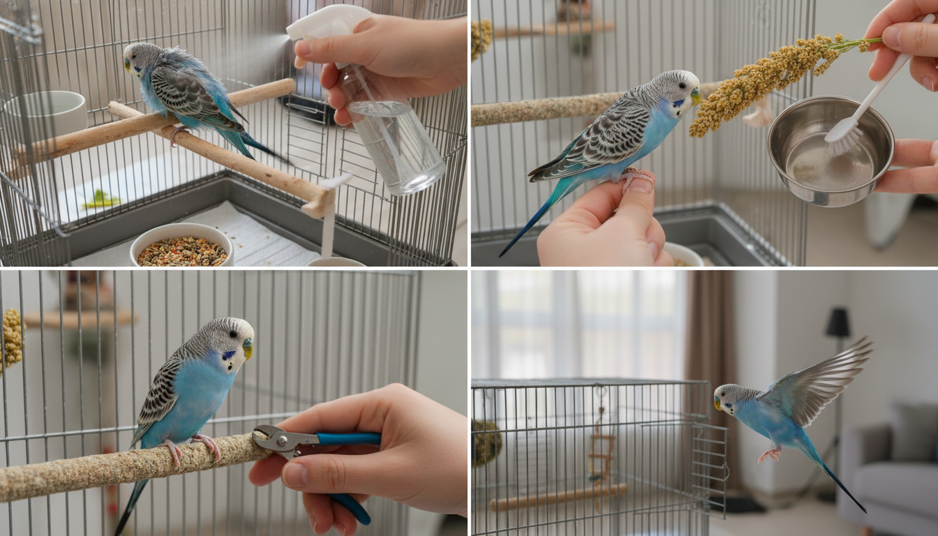 為天空藍虎皮鸚鵡進行日常護理的正確方法