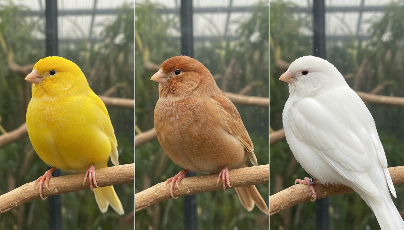 不同羽色羅勒金絲雀的外觀差異