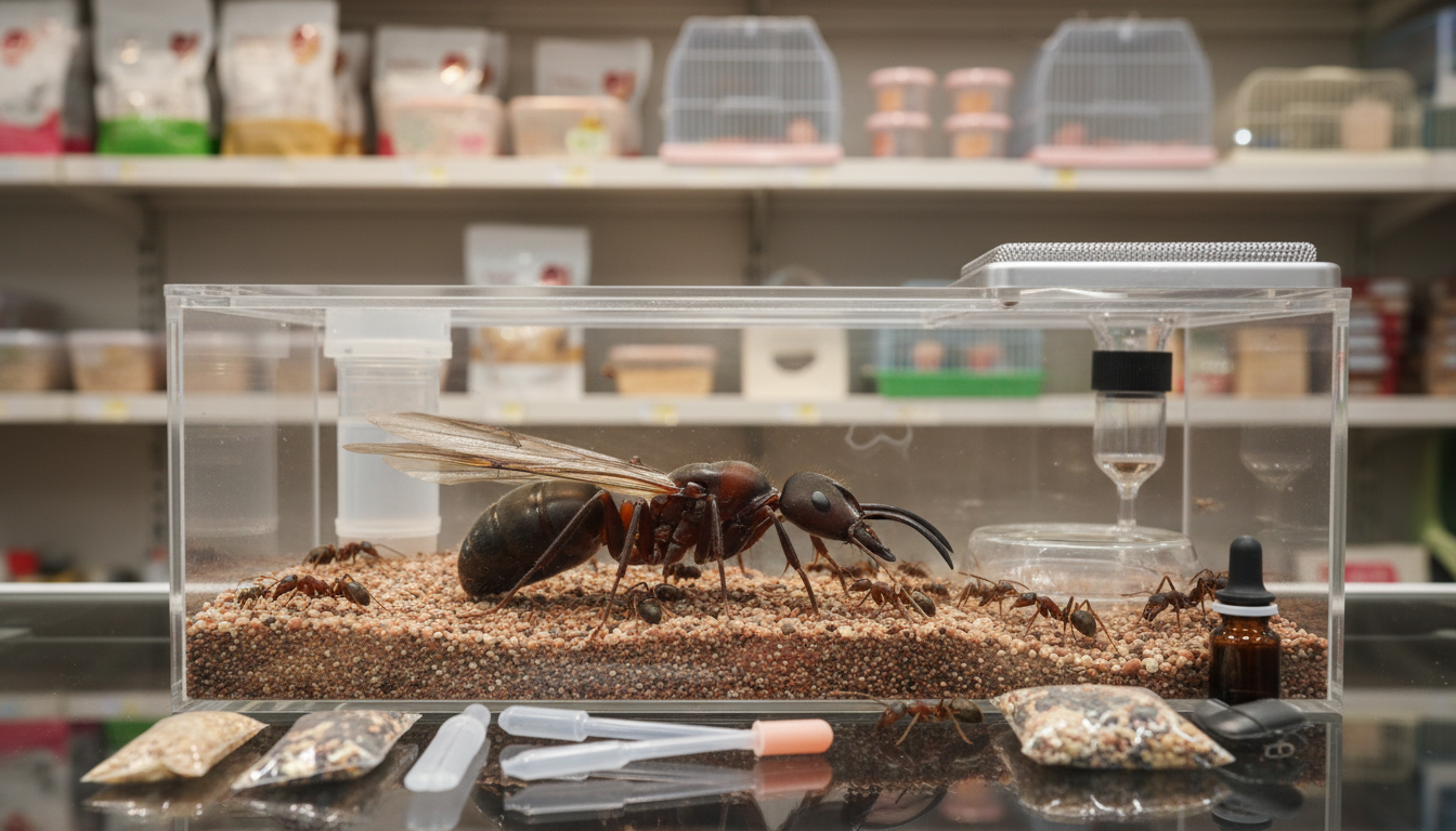 香港本地寵物店出售的巨型收割蟻蟻后和飼養套裝
