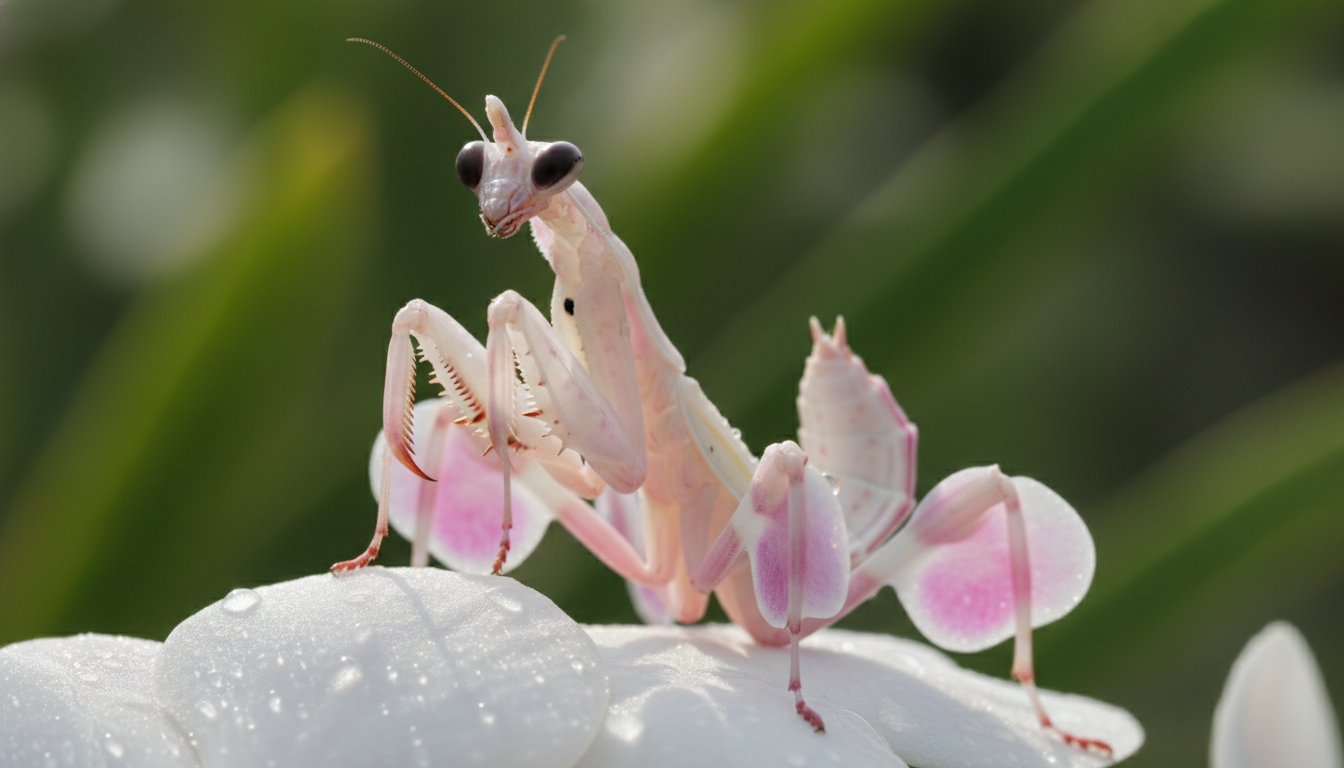 蘭花螳螂的典型外觀特徵展示