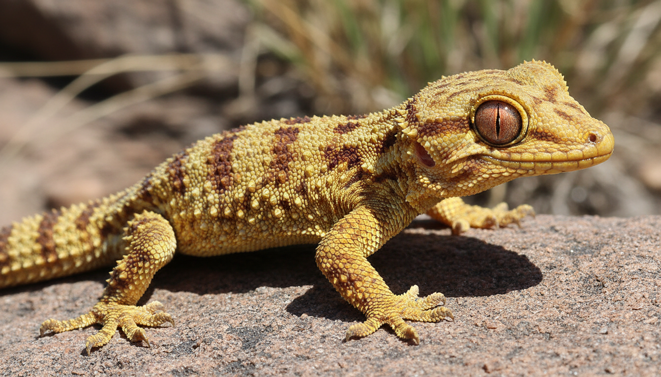 加那斯金緣守宮的典型外觀特徵展示