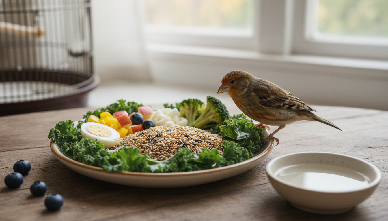 金絲雀 (普通型)的均衡飲食示範