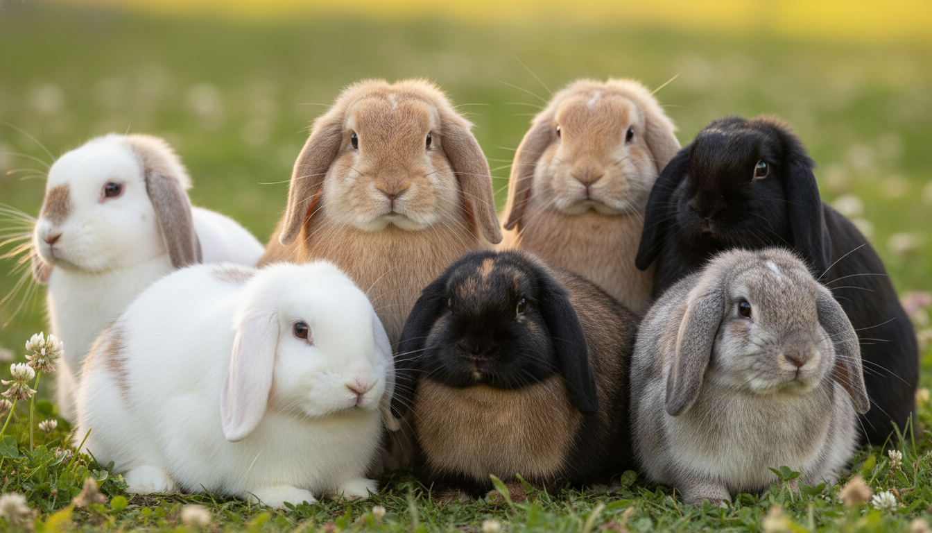 荷蘭垂耳兔的各種毛色和垂耳形態