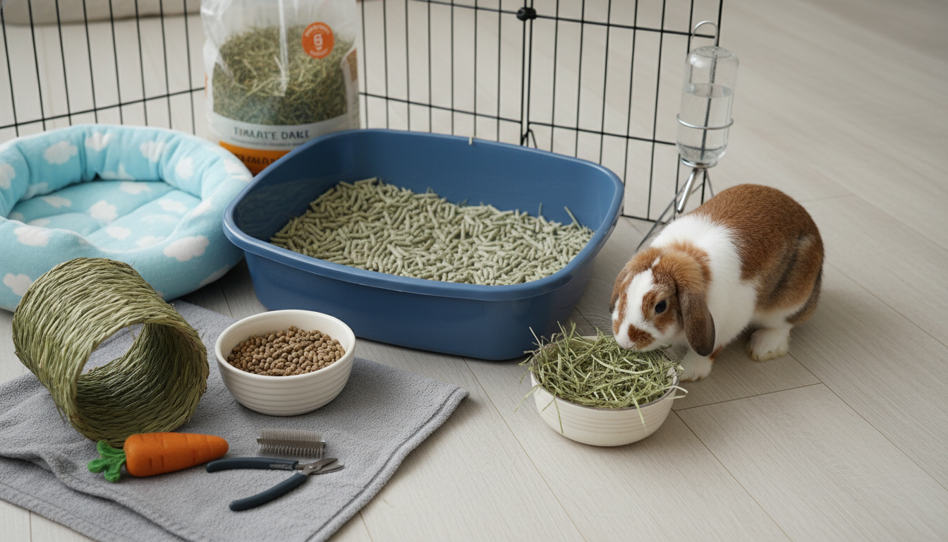 荷蘭垂耳兔的日常飼養用品展示