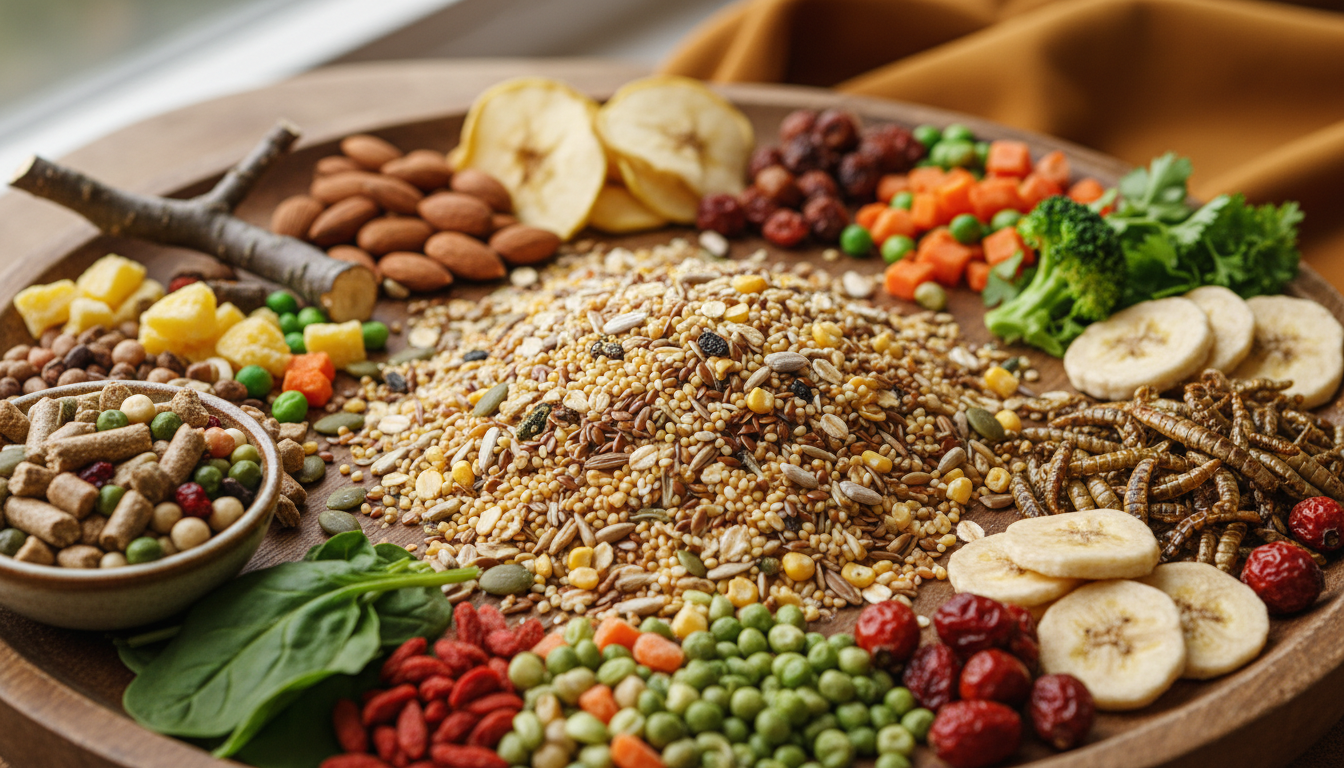 豐富多樣且營養均衡的清邁琥珀倉鼠食物範例