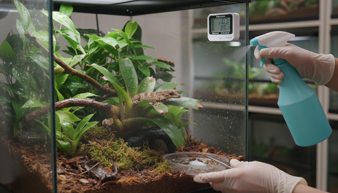 為清萊雨林守宮進行日常護理的正確方法