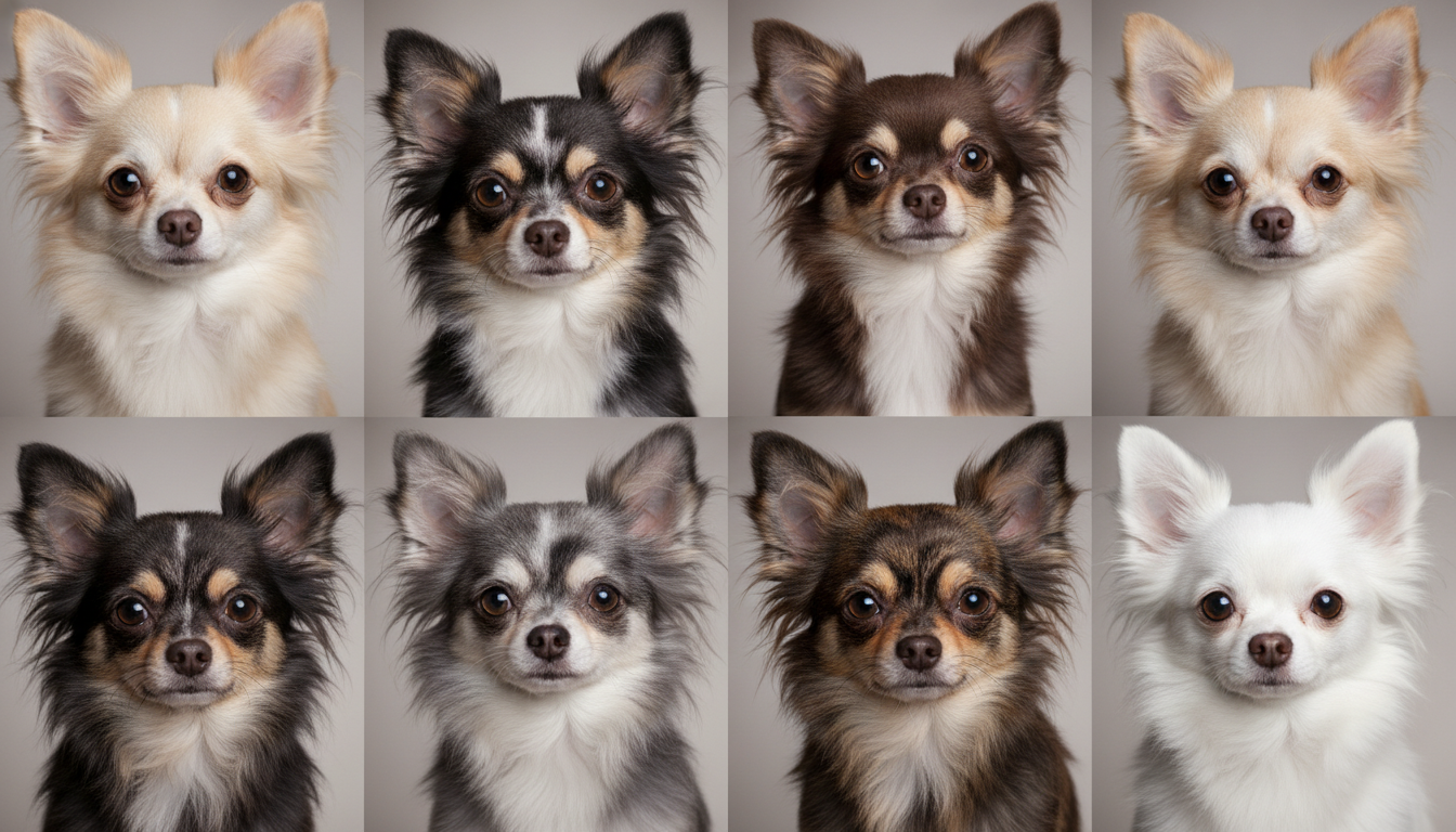 長毛吉娃娃的各種毛色和頭部特徵