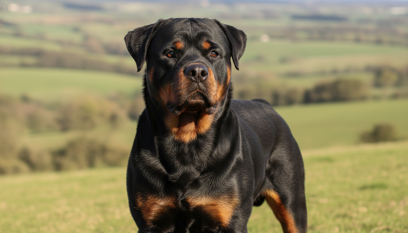 羅威納犬的典型外觀特徵展示