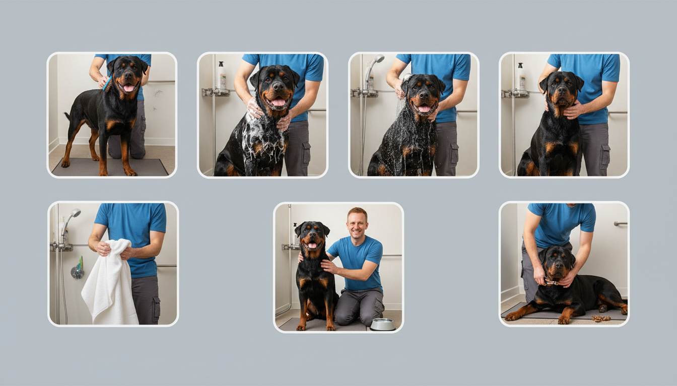 為羅威納犬進行日常護理的正確方法