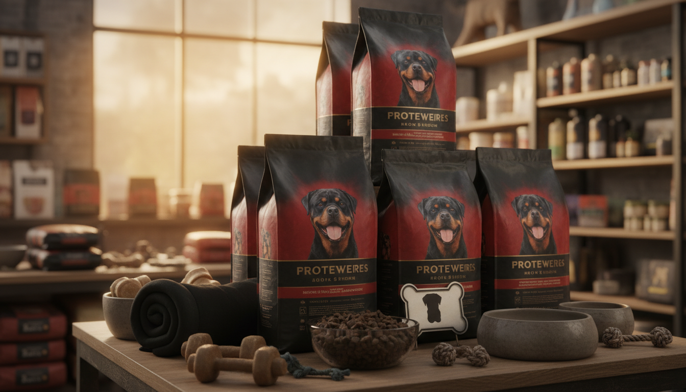 羅威納犬專用高品質狗糧的展示