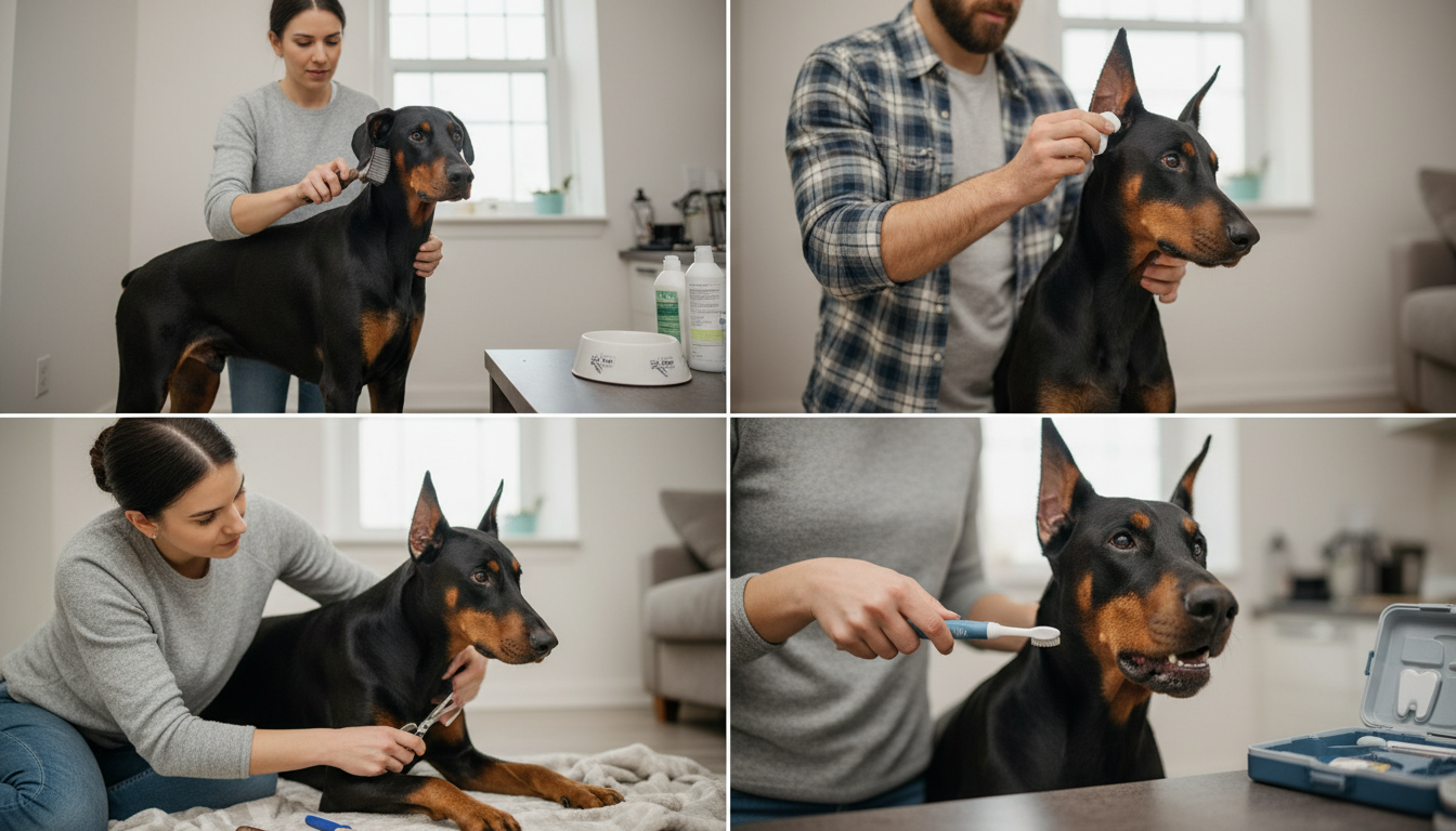為杜賓犬進行日常護理的正確方法