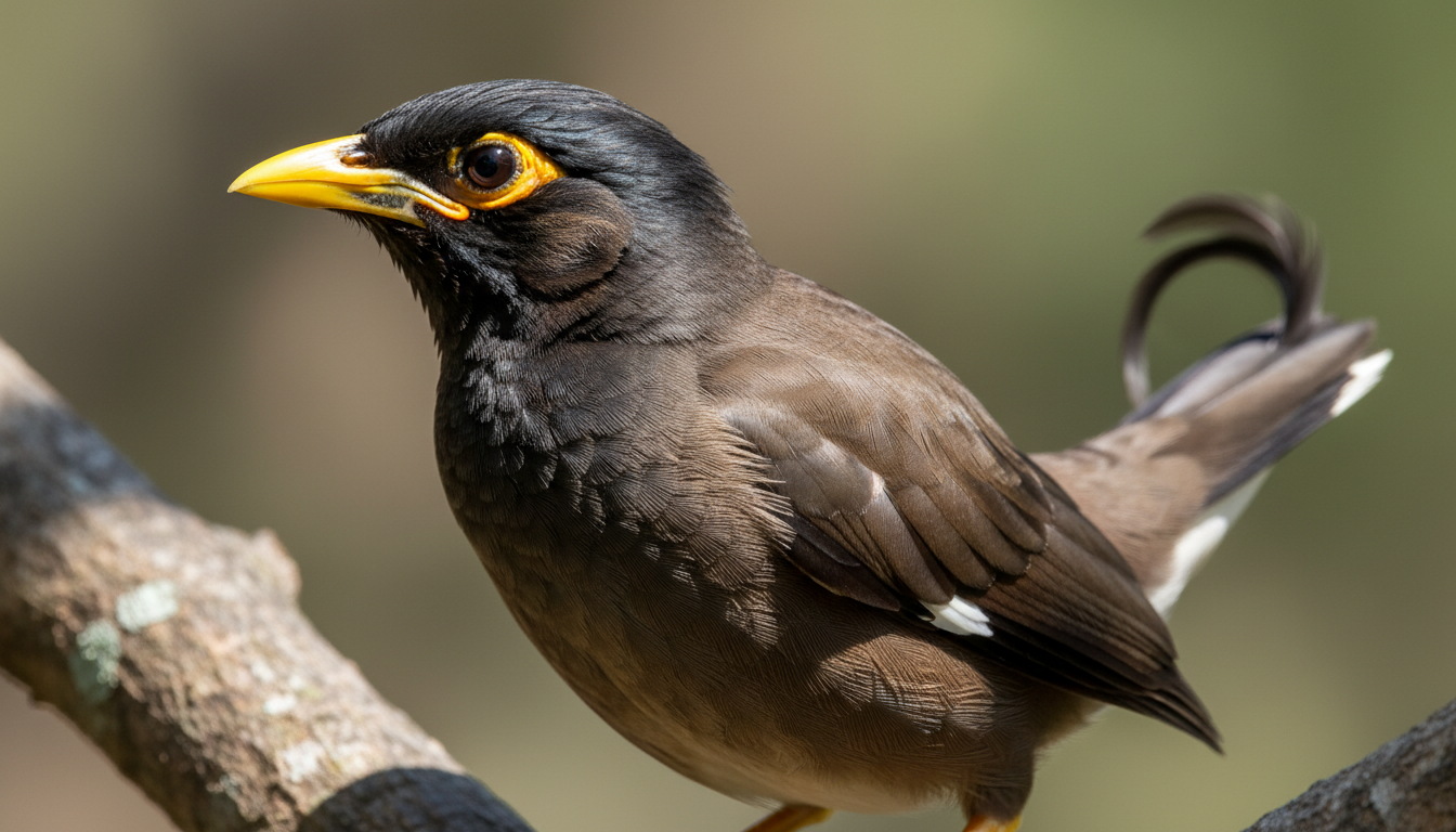 八哥的典型外觀特徵展示，包括皺紋、大眼睛和捲尾