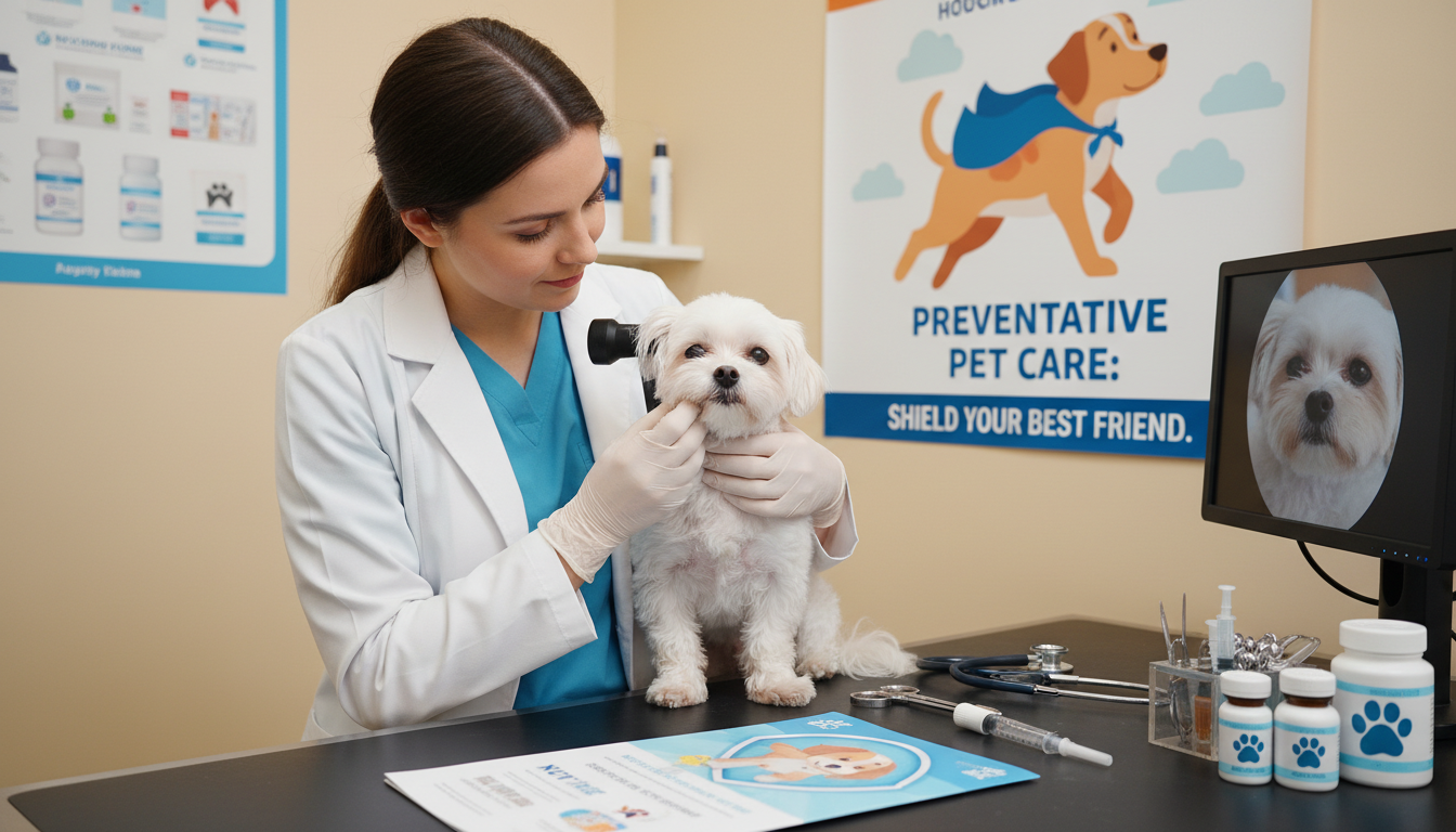 獸醫正在為魔天使進行健康檢查，強調疾病預防的重要性