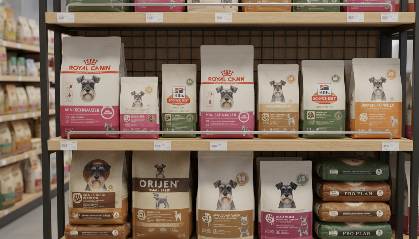 香港市場上推薦的迷你雪納瑞狗糧品牌展示