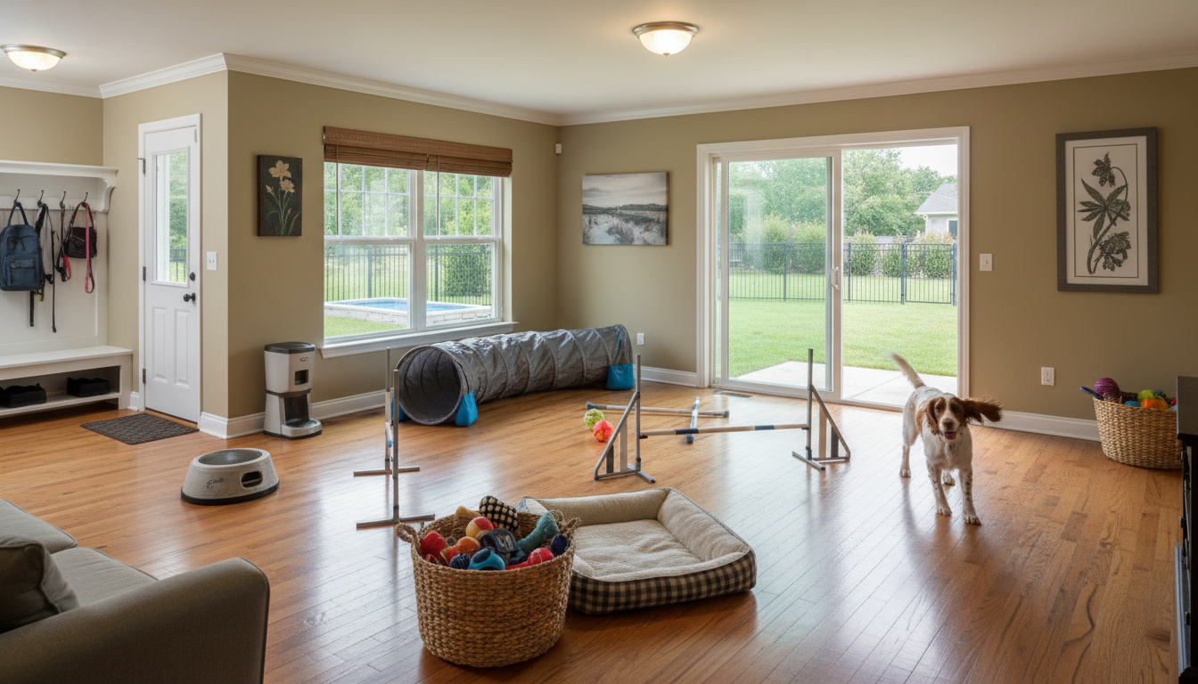 適合史賓格犬的理想家居環境設置，展示充足的活動空間