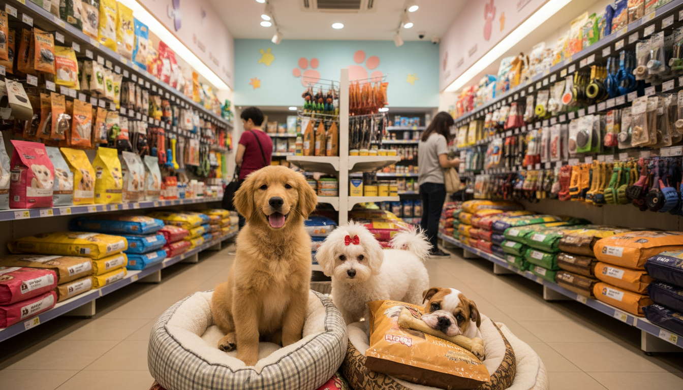 香港寵物店的狗糧和用品價格展示