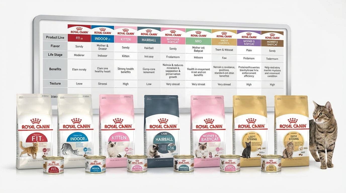 Royal Canin 法國皇家 寵物食品選購攻略對比圖，協助消費者快速挑選合適產品。