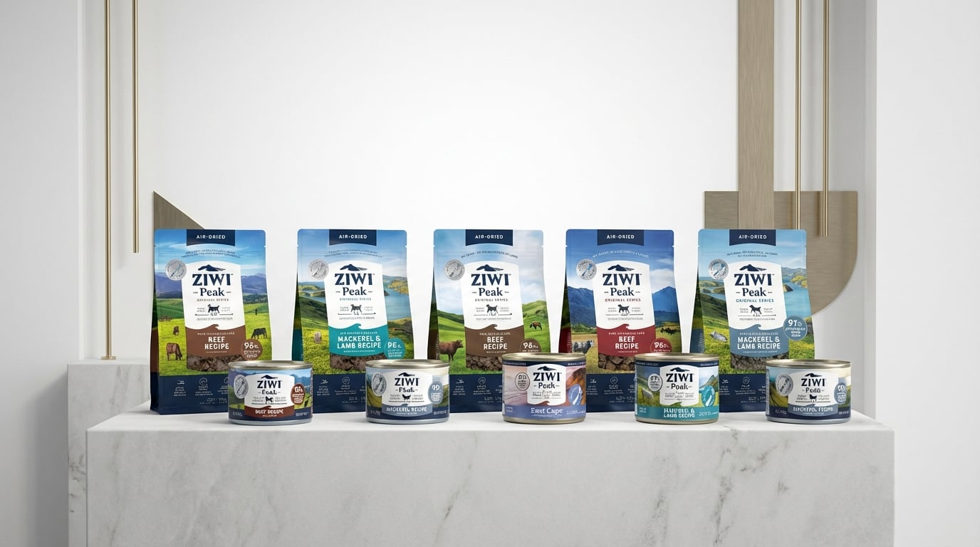 ZiwiPeak 巔峰品牌旗艦形象照，展現紐西蘭頂級寵物食品的高端質感與品牌故事。